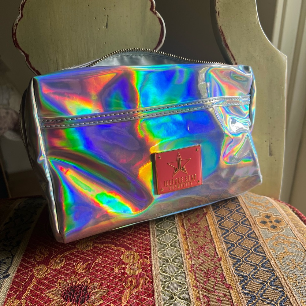 Jeffree Star Silver Holographic Cosmetic Bag
